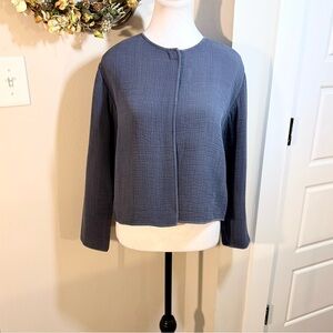 EILEEN FISHER Textured Silk Blend Jacket with Magnetic Closure Sz M